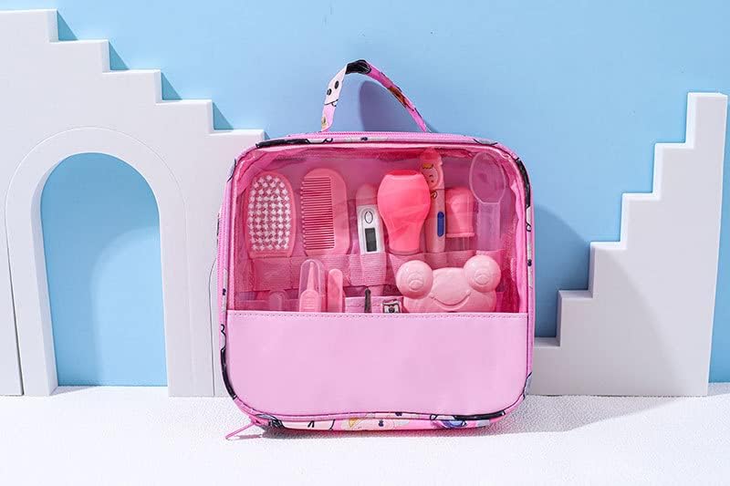 FEELING MALL Portable Baby Care Kit- Nursery Healthcare & Grooming Set for New Born Babies Grooming Set & Toddlers - Perfect for Manicure & Pedicure Accessories (Pink) - Image 1