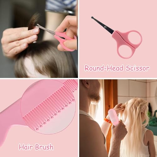 FEELING MALL Portable Baby Care Kit- Nursery Healthcare & Grooming Set for New Born Babies Grooming Set & Toddlers - Perfect for Manicure & Pedicure Accessories (Pink) - Image 2