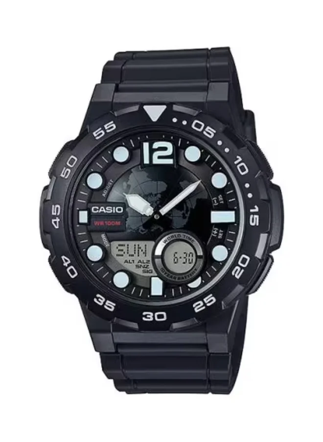 كاسيو Men's Resin Analog-Digital Watch AEQ-100W-1A - 47.7 mm
