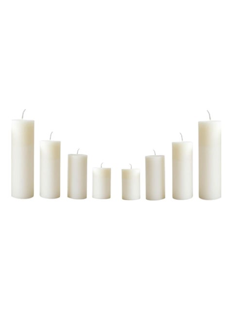 Small Size Plain White Pillar Candles Set of 4 Different Size Unscented Decorative Candles with Long Burn Time Perfect for Atmospheric Lighting and Home Decor (Pack of 2)
