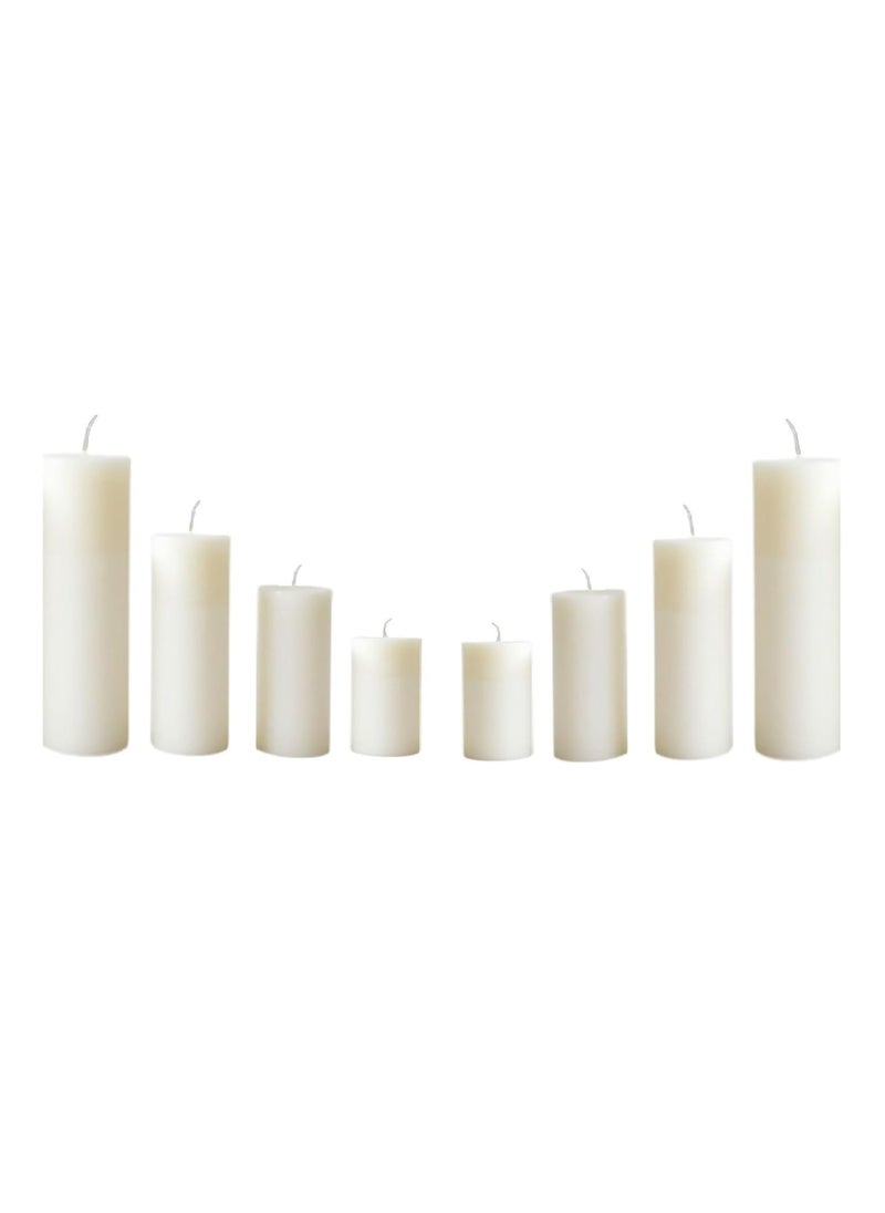 Generic - Small Size Plain White Pillar Candles Set of 4 Different Size Unscented Decorative Candles with Long Burn Time Perfect for Atmospheric Lighting and Home Decor (Pack of 2) - Image 1