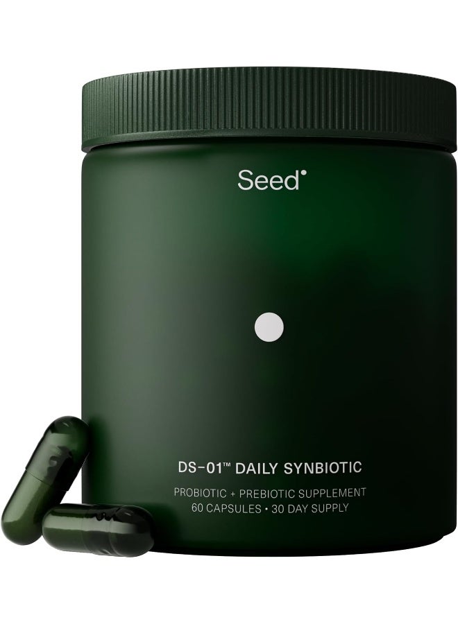 Seed DS-01 سينبيوتيك يومي (60 كبسولة) - 53.6 مليار AFU - صحة الجهاز الهضمي، صحة الأمعاء، وصحة المناعة - بروبيوتيك متعدد السلالات للنساء والرجال - نباتي وثابت على الرف - Image 1