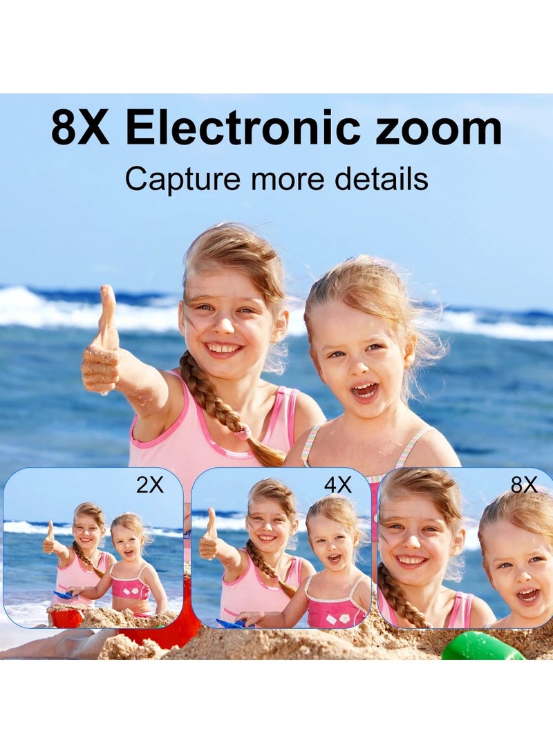 ZetRA 4k CCD Digital Zoom Student Digital Camera 48MP Portable Digital Photography Camera 180° Flip Screen Selfie Camera，with 128GB SD card - Image 5