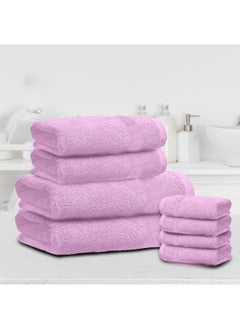Rest Towel Set 8Pc Light Purple Luxury Hotel Bedroom Super Soft Absorbent Durable Washable Quick Dry Cotton Family Bath Towels - 2 Bath Towel 70X140Cm 2 Hand Towel 50X100Cm 4 Face Towel 30X30Cm  - Image 1