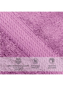 Rest Towel Set 8Pc Light Purple Luxury Hotel Bedroom Super Soft Absorbent Durable Washable Quick Dry Cotton Family Bath Towels - 2 Bath Towel 70X140Cm 2 Hand Towel 50X100Cm 4 Face Towel 30X30Cm  - Image 3