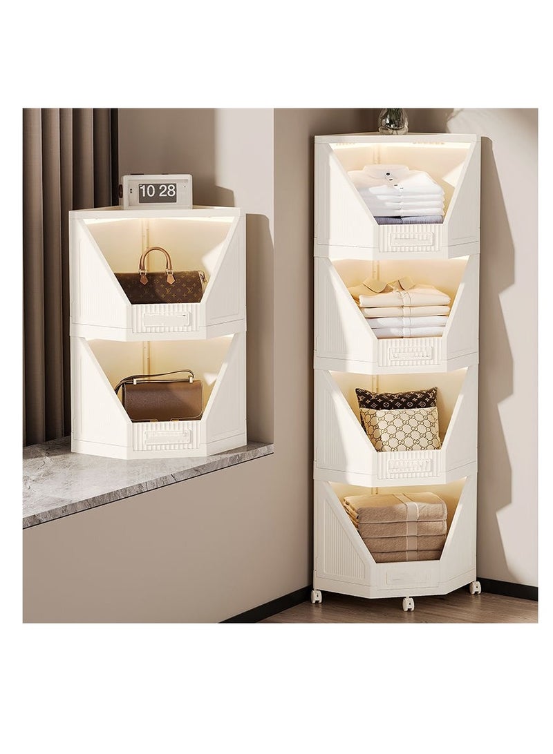  CityRiya-Long زاوية تخزين مجلس الوزراء ، متعدد الوظائف مجلس الوزراء زاوية مثلث تخزين الرف ، 4 طبقات من البلاستيك دائم زاوية تخزين الرف ، متعددة الأغراض تخزين مجلس الوزراء ، غرفة المطبخ وحدة الرف ، رف التخزين - Image 2