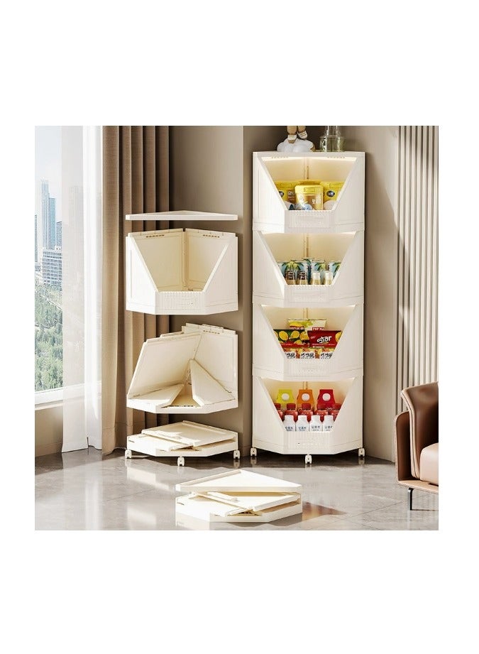  CityRiya-Long زاوية تخزين مجلس الوزراء ، متعدد الوظائف مجلس الوزراء زاوية مثلث تخزين الرف ، 4 طبقات من البلاستيك دائم زاوية تخزين الرف ، متعددة الأغراض تخزين مجلس الوزراء ، غرفة المطبخ وحدة الرف ، رف التخزين - Image 1