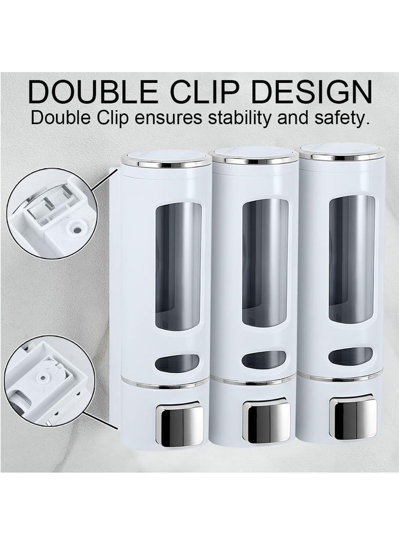 هاي هونور موزع شامبو وبلسم، موزع شامبو للاستحمام، موزع شامبو بثلاث غرف بدون حفر للاستحمام، موزع دش مثبت على الحائط، موزع غسول للجسم للحمام والمطبخ والفندق، أسود - Image 5