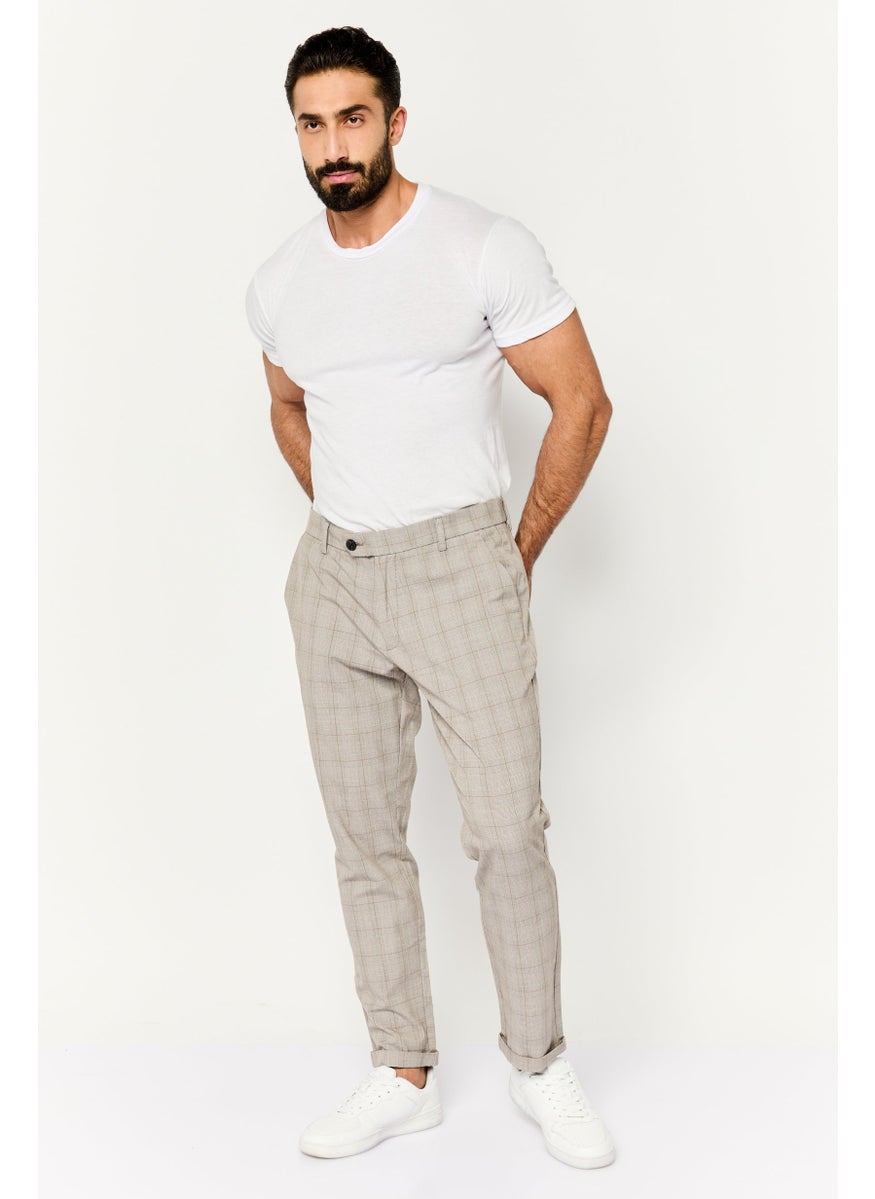 Jack Jones - Men Slim Fit Plaid Chino Pants, Grey Combo - Image 1