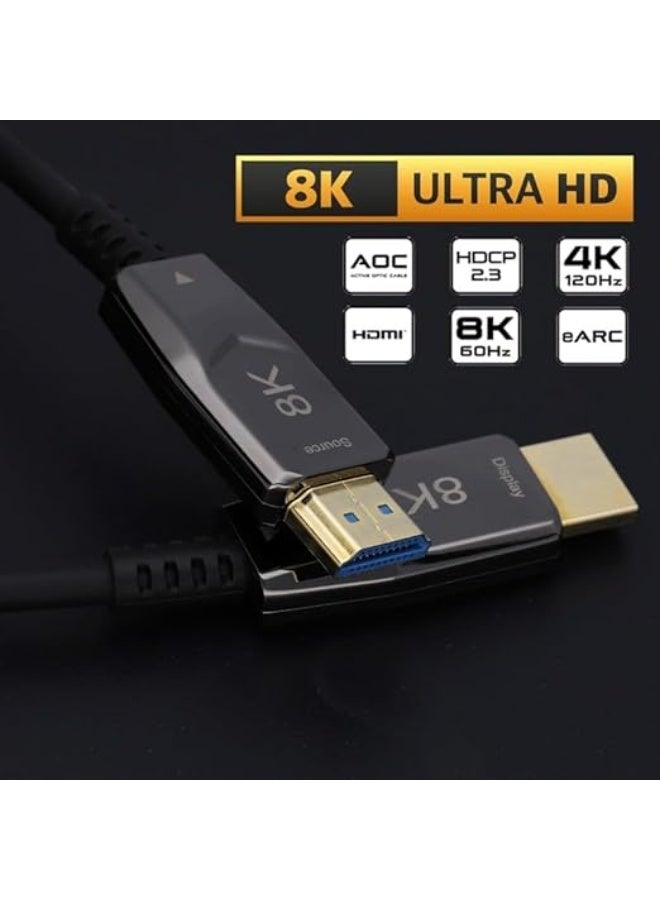 8K HDMI 2.1 AOC Fiber Optic Cable – 75 Meters Ultra High-Speed 48Gbps, Premium Material, 8K@60Hz, 4K@120Hz, HDR & Dolby Support - Image 3