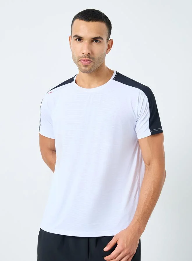 Styli Regular Fit Shoulder Contrast Detail Athleisure T-Shirt