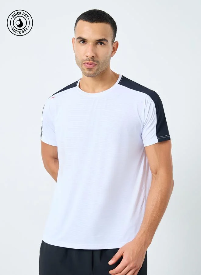 Styli Active Regular Fit Shoulder Contrast Detail Active T-Shirt