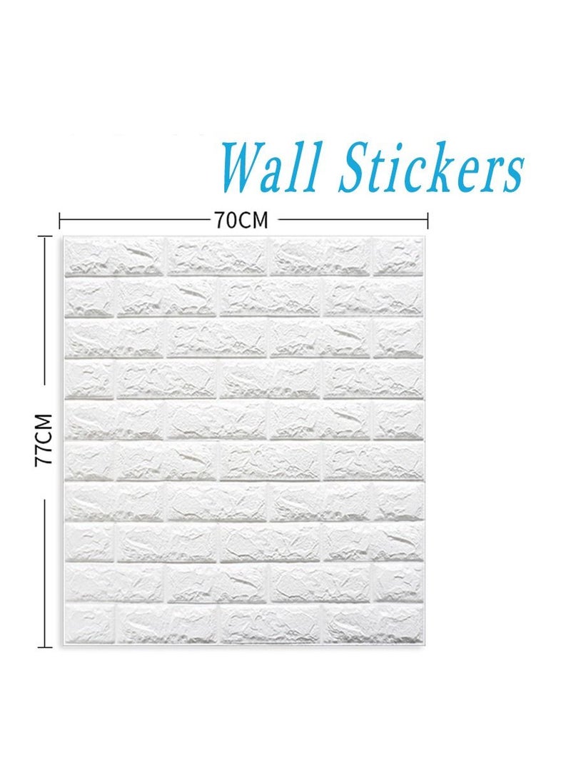LINGWEI 10PCS 3D Wall Sticker Self Adhesive Wall Panels Waterproof PE Foam White Wallpaper For Living Room TV Wall and Home Decor  - Image 4