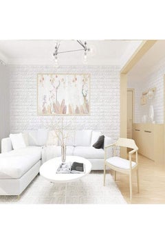LINGWEI 10PCS 3D Wall Sticker Self Adhesive Wall Panels Waterproof PE Foam White Wallpaper For Living Room TV Wall and Home Decor  - Image 2