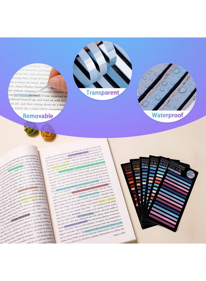 هاوتوكو 3600 قطعة من شريط التظليل الشفاف، شرائط التظليل القابلة للإزالة، ملاحظات لاصقة للكتب التوضيحية، علامات تبويب علامات الصفحات اللاصقة الشفافة من موراندي لمستلزمات الدراسة الجمالية في المكتب والمدرسة - Image 4