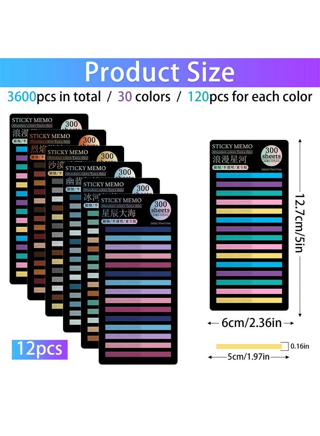 هاوتوكو 3600 قطعة من شريط التظليل الشفاف، شرائط التظليل القابلة للإزالة، ملاحظات لاصقة للكتب التوضيحية، علامات تبويب علامات الصفحات اللاصقة الشفافة من موراندي لمستلزمات الدراسة الجمالية في المكتب والمدرسة - Image 2