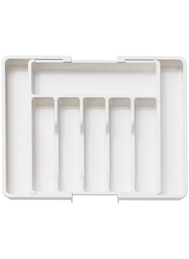 Arabest Silverware Drawer Organizer,Expandable Utensil Tray for Kitchen,Adjustable Utensil Organizer,Cutlery Drawer Organizer for Forks,Knives,Multipurpose Kitchen Organizers and Storage (White) - Image 1
