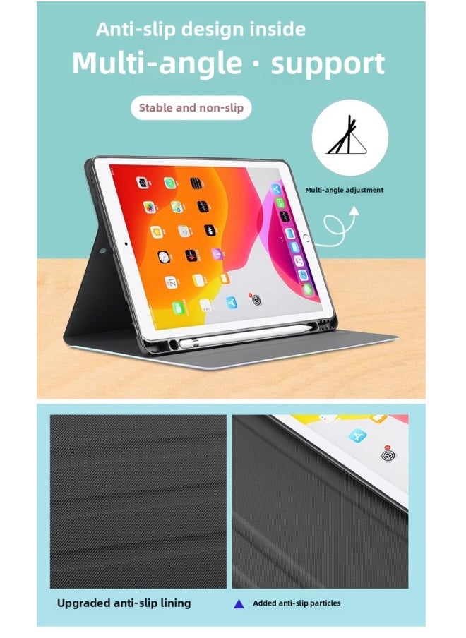 Applicable Ipad Protective Case 7/8/9 Generation 10.2 With Pen Slot 2022 10 Generation Pro11 Silicone Air5 10.9-Color:Cloud Pony [Pen Slot]]-Applicable Model:2020/2021 Pro11-inch