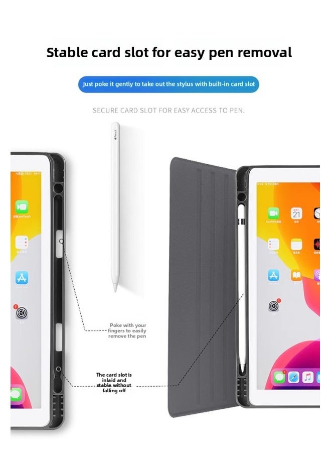 Applicable Ipad Protective Case 7/8/9 Generation 10.2 With Pen Slot 2022 10 Generation Pro11 Silicone Air5 10.9-Color:Cloud Pony [Pen Slot]]-Applicable Model:2020/2021 Pro11-inch