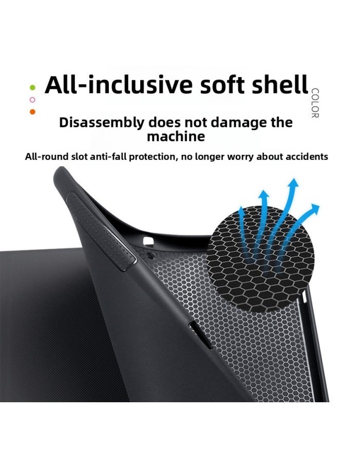 Applicable Ipad Protective Case 7/8/9 Generation 10.2 With Pen Slot 2022 10 Generation Pro11 Silicone Air5 10.9-Color:Cloud Pony [Pen Slot]]-Applicable Model:2020/2021 Pro11-inch