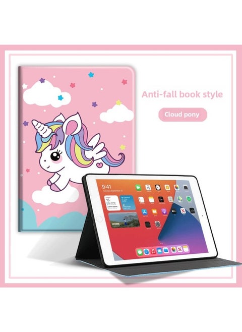 Applicable Ipad Protective Case 7/8/9 Generation 10.2 With Pen Slot 2022 10 Generation Pro11 Silicone Air5 10.9-Color:Cloud Pony [Pen Slot]]-Applicable Model:2020/2021 Pro11-inch