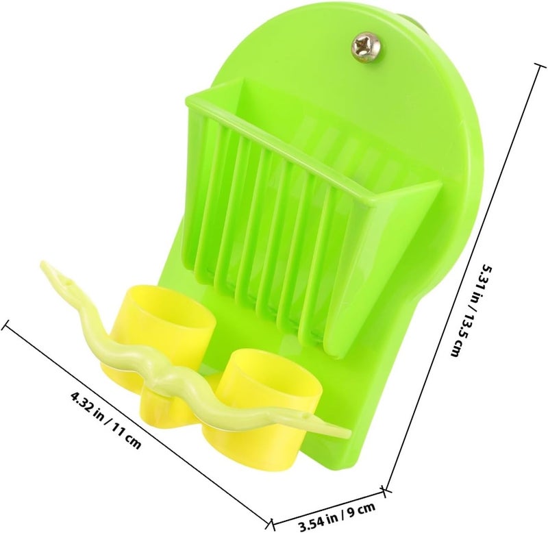 Parrot Cage Feeder with Vegetable Holder, Plastic Small Bird Food Dispenser, Anti-Spill Feed Container for Parakeet, Cockatiel, and Young Birds in Cage - Image 2