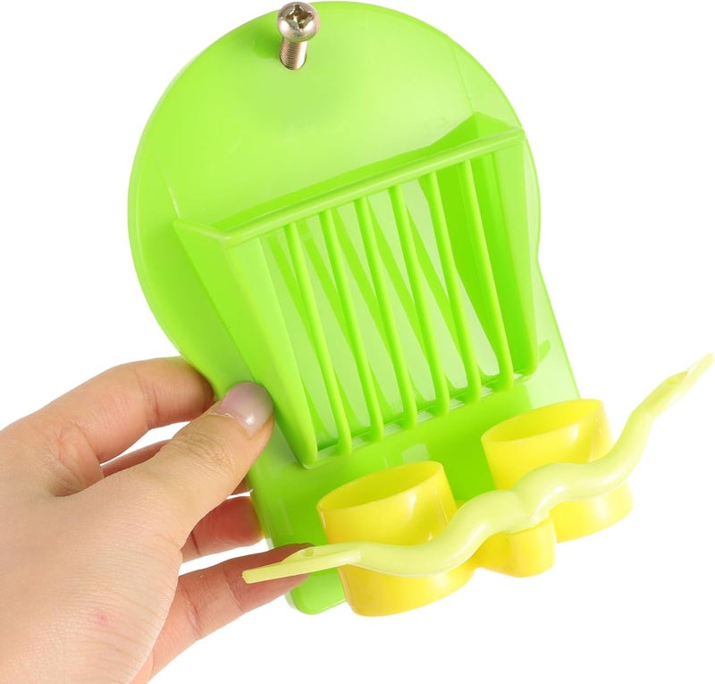 Parrot Cage Feeder with Vegetable Holder, Plastic Small Bird Food Dispenser, Anti-Spill Feed Container for Parakeet, Cockatiel, and Young Birds in Cage - Image 4