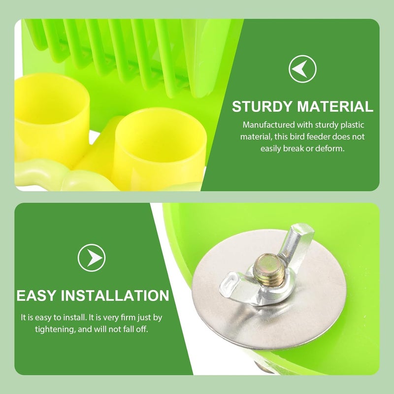 Parrot Cage Feeder with Vegetable Holder, Plastic Small Bird Food Dispenser, Anti-Spill Feed Container for Parakeet, Cockatiel, and Young Birds in Cage - Image 5