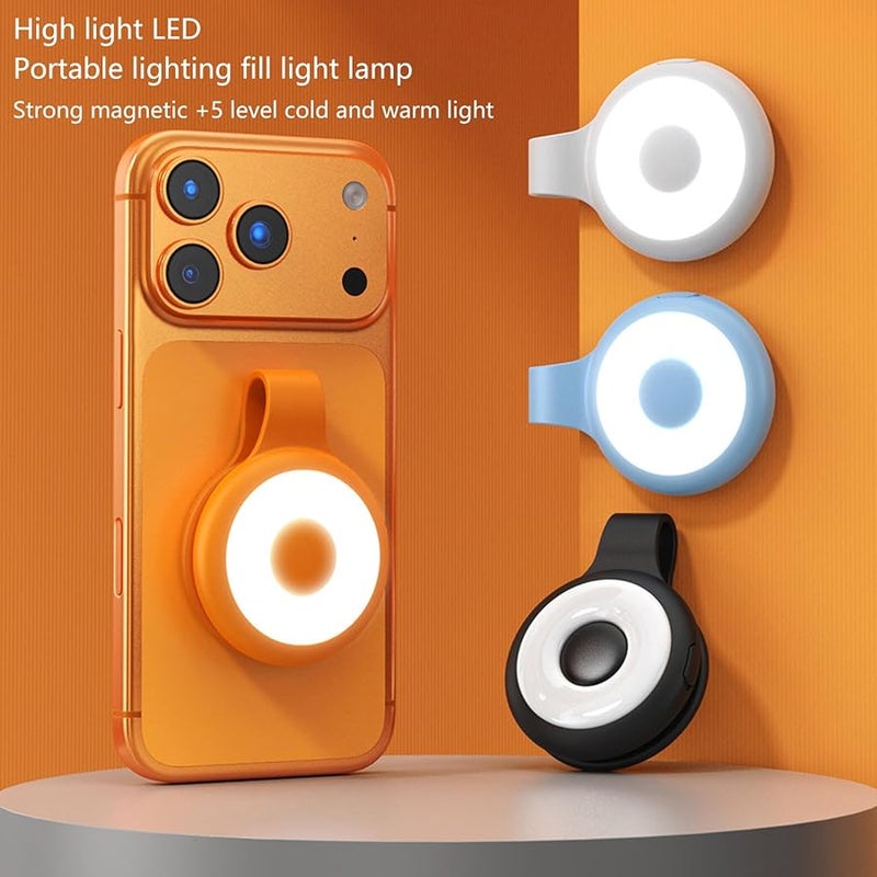 Blue Magnetic Ring Light 360 Rotatable Fill Light For Smartphone Photography Streaming Live Broadcasting - Image 3