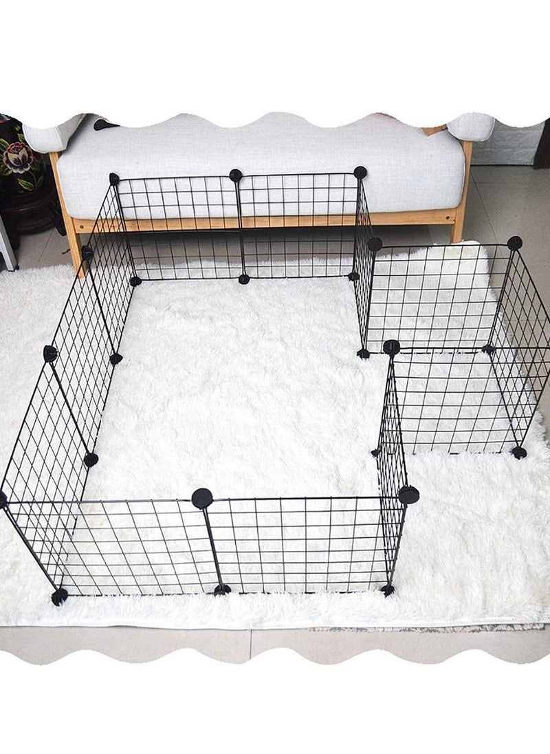 HomarKet 12 Panels Pet Playpen Portable Pet Playpen Metal for Small Animals Pet Playpen Panels Rabbits Can Be Cage for Dog and Cat Dog Fence Black  - Image 5