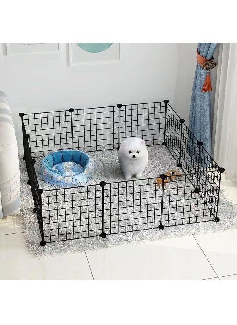 12 Panels Pet Playpen Portable Pet Playpen Metal for Small Animals Pet Playpen Panels Rabbits Can Be Cage for Dog and Cat Dog Fence Black - pzsku/ZDA57F7E4EBA4CD3EC973Z/45/_/1678260330/57211ed0-a86a-4f86-b738-cf0bc10f129d