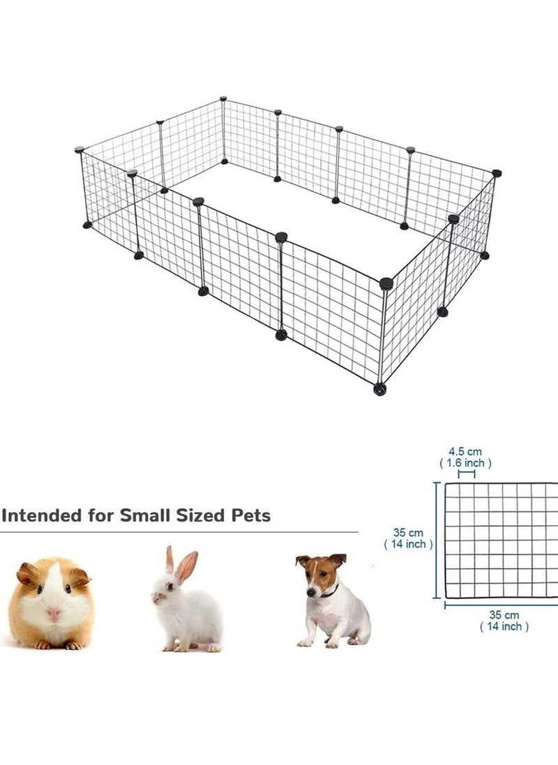 HomarKet 12 Panels Pet Playpen Portable Pet Playpen Metal for Small Animals Pet Playpen Panels Rabbits Can Be Cage for Dog and Cat Dog Fence Black  - Image 3