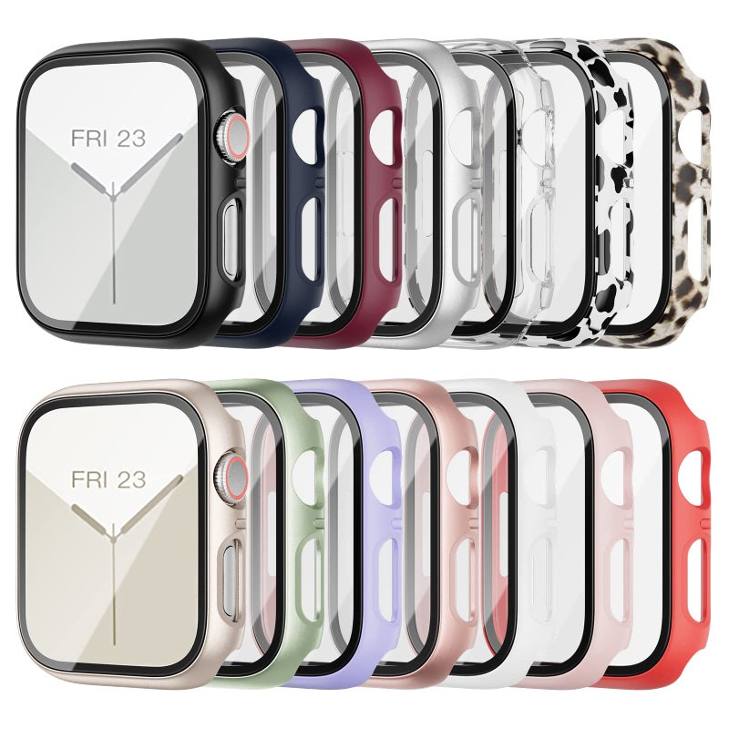 anotch Apple Watch SE 40mm Series 6/5/4 14-Pack Case with Tempered Glass Screen Protector, Full Coverage Hard PC Ultra-Thin Bumper - Image 2