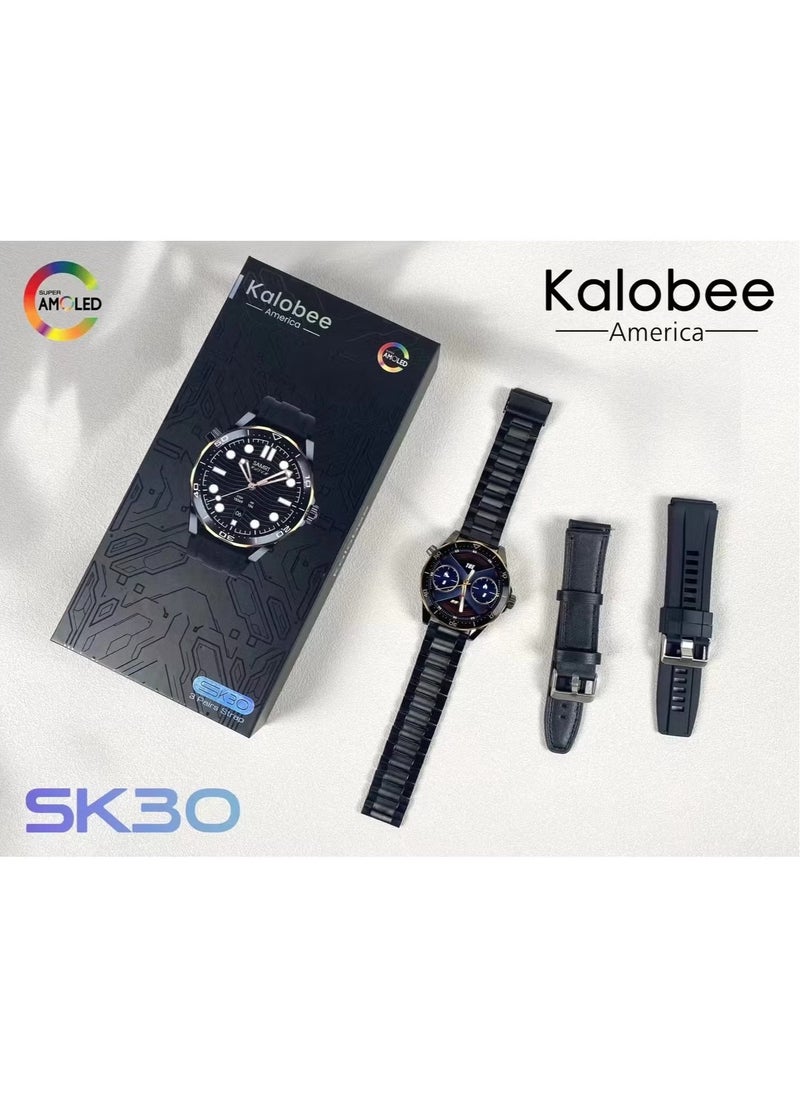 Kalobee - SK30 Smart Watch – Fitness Tracker, Heart Rate Monitor, Waterproof, Sleep & Activity Tracking, Notifications, Long Battery Life, Touchscreen Display, Compatible with Android & iOS – Stylish, Health & Fitness Companion - Image 1
