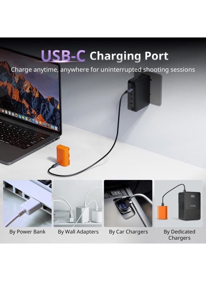 SMALLRIG LP-E6P Battery, 2520mAh Replacement USB-C Battery for Canon EOS R5 Mark II,R6 Mark II R5,R6,R7,5D Mark II,5D Mark IV,60D,70D,80D,90D, 2.5h Quick Full Charge, Fully Decoded for Canon - Image 4