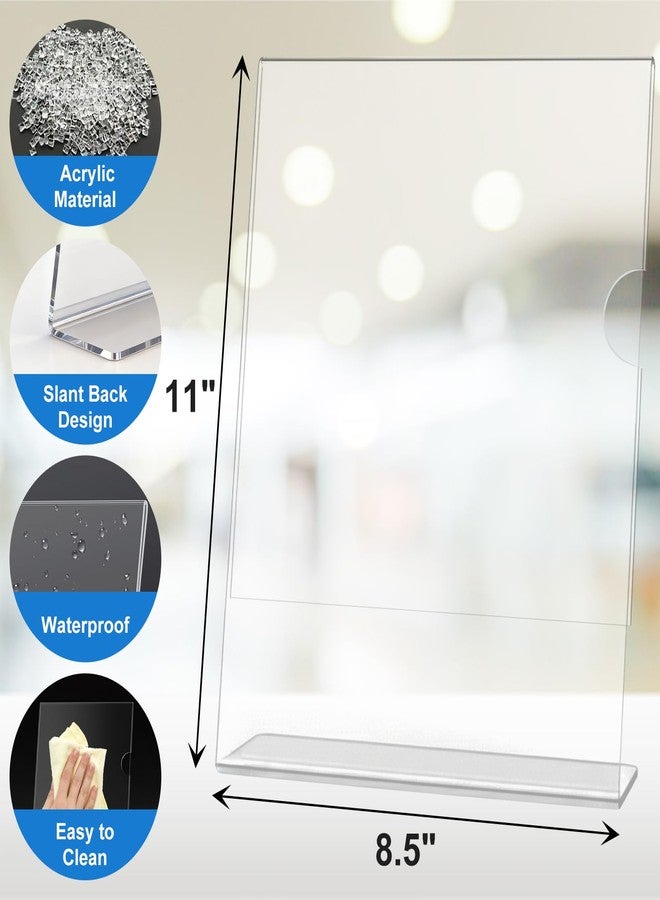 Seencool 15 Pack Acrylic Sign Holder 8.5 x 11, L-Shape Clear Plastic Display Stand for Tabletop, Acrylic Stands for Flyers, Table Paper Holder, Vertical Sign Holder 8.5x11 for Restaurants, Office and School - Image 3