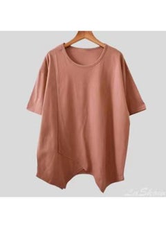 Plus Size Women's Summer Chubby Girl Design Irregular Split Short-sleeved T-shirt Top Loose Student Couple Top