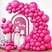 RUBFAC 154pcs Hot Pink Balloons Different Sizes 18 12 10 5 Inch Latex Magenta Pink Balloon Arch Kit Garland for Valentines Day Birthday Baby Shower Wedding Princess Theme Party Decoration - Image 2