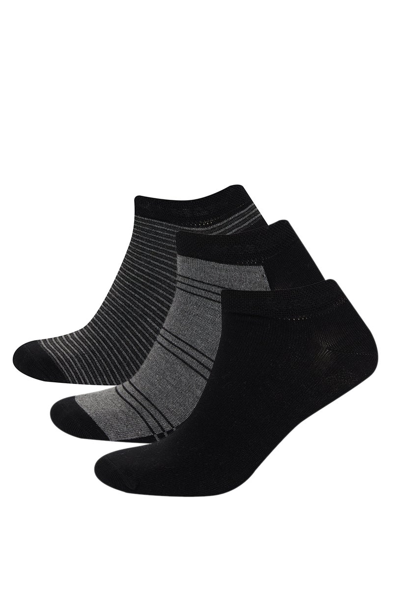 DeFacto Black Man Man 3 piece Short Socks Casual - Image 1
