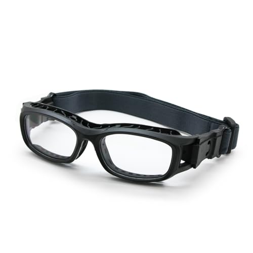 EnzoDate Sports Glasses Lens Replaceable Slim Fit Impact-Resistant Protective Goggles Basketball Handball Volleyball Tennis (Black) - Image 1