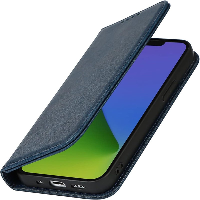 iCoverCase for iPhone 15 Plus Wallet Case with Card Holder, PU Leather Magnetic Kickstand Feature Shockproof Protective Flip Cover Case - Blue - Image 5