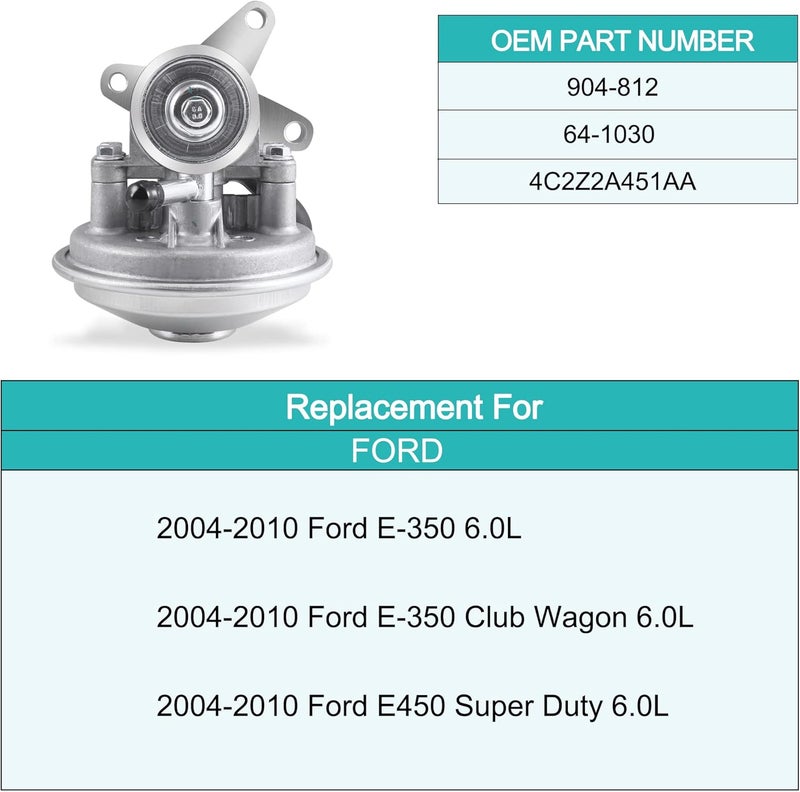 AULINK 904-812 Mechanical Vacuum Pump for Ford E-350 E450 Super Duty 6.0L (2004-2010) - Image 5