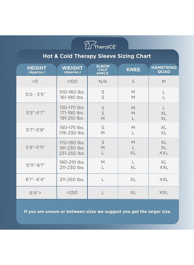 TheraICE غطاء ثلجي للركبة مع ضغط للشفاء من الإصابات، حزم هلام باردة قابلة لإعادة الاستخدام، أيضًا للركبة والكاحل والساق - لفافة باردة مرنة للتعافي من آلام الغضروف، ACL، MCL (M) - Image 5