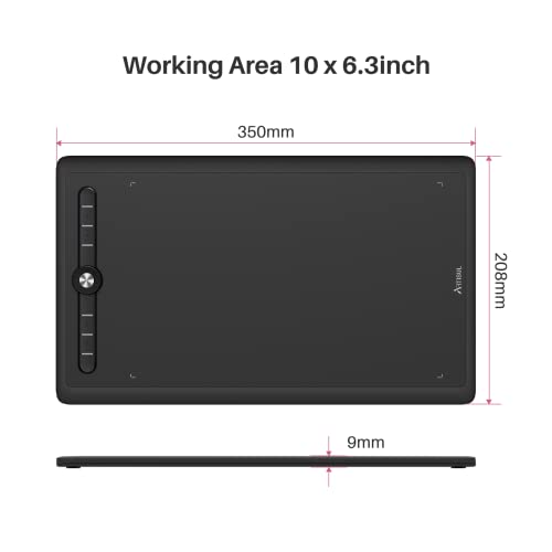 Artisul M0610Pro Graphics Drawing Tablet 10x6 inch Drawing Tablet with 8192 Levels Pressure Battery-Free Stylus and 8 Hot Keys Digital Art Tablet Compatible with Mac Windows PC, and Android - Image 3