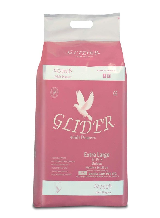 Glider Premium Adult Diaper Extra Large , Waist Size 127-165cm (50"- 65")( 10 Count ) - Image 1