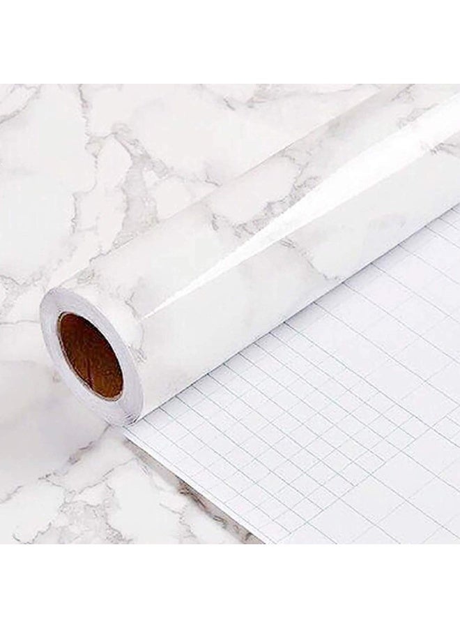 Yancorp White Gray Contact Paper Marble Wallpaper Peel and Stick Countertops Backsplash for Kitchen Waterproof Renter Friendly Wallpaper Papel Tapiz para Pared (11.8"X120") - Image 1