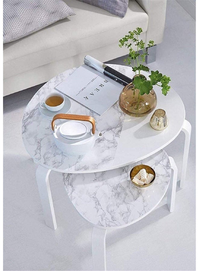Yancorp White Gray Contact Paper Marble Wallpaper Peel and Stick Countertops Backsplash for Kitchen Waterproof Renter Friendly Wallpaper Papel Tapiz para Pared (11.8"X120") - Image 5
