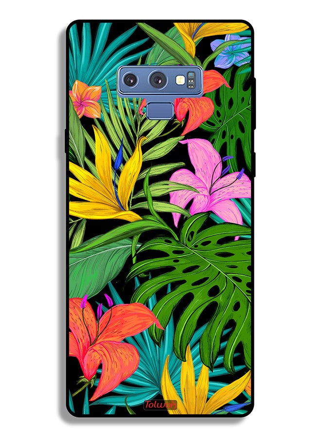 Tolwak غطاء حماية لجهاز سامسونج جالاكسي نوت 9 بنمط زهور وأوراق استوائية - Image 2