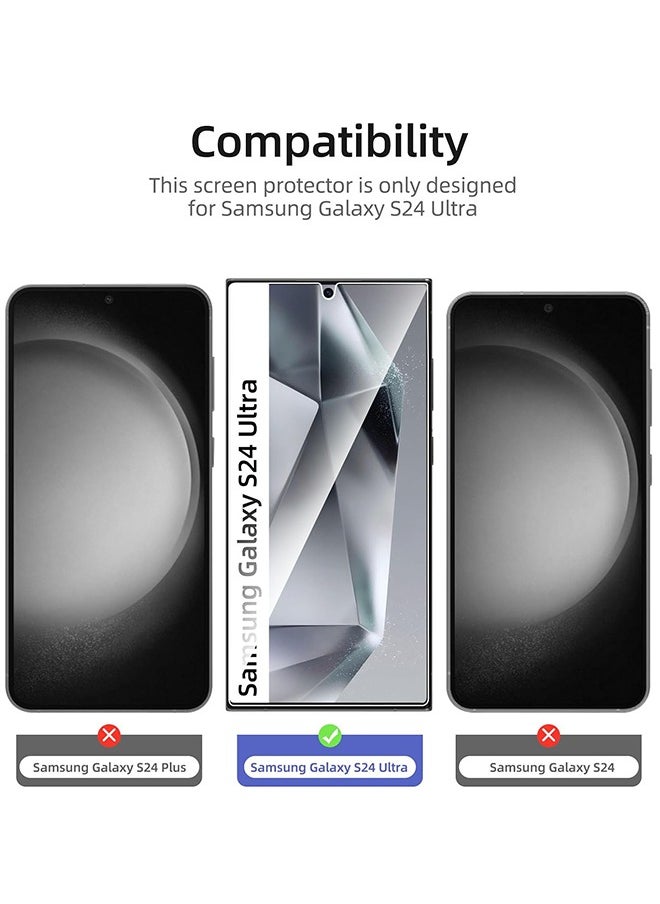 Lemon 3 Pcs Samsung Galaxy S24 Ultra Screen Protector Tempered Glass,   Friendly Scratch-proof, Bubble Free, Ultra Resistant  - Image 2