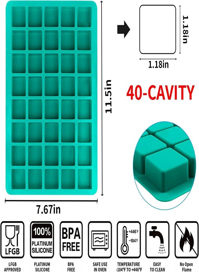 Skytail 40-Cavity Square Caramel Candy Silicone Molds,Chocolate Truffles Mold for Fat Bombs Keto Snacks, Whiskey Ice Cube Tray,Grid Fondant Mould,Hard Candy Mold Pralines Gummy Jelly Mold (1) - Image 2